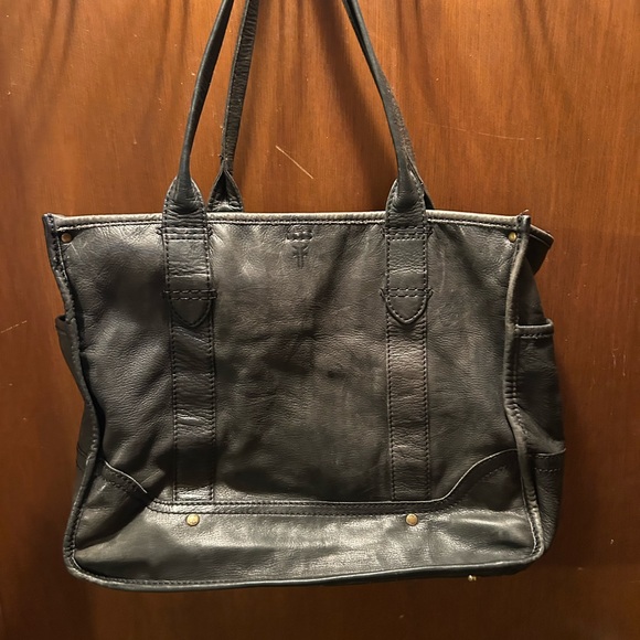Frye Black Leather Tote Bag
